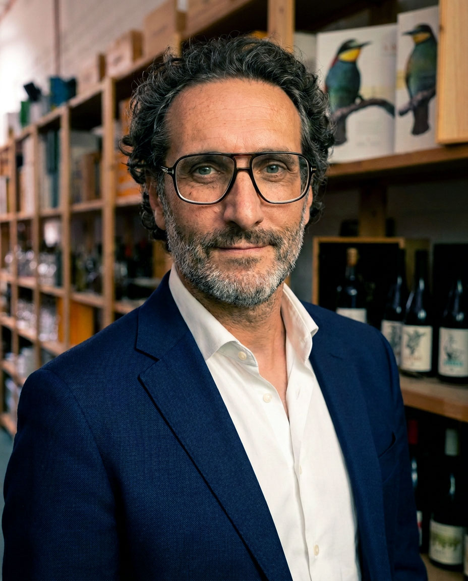 Steffen Krischak, Gründer von Vin d’Ami, in seinem Weinlager