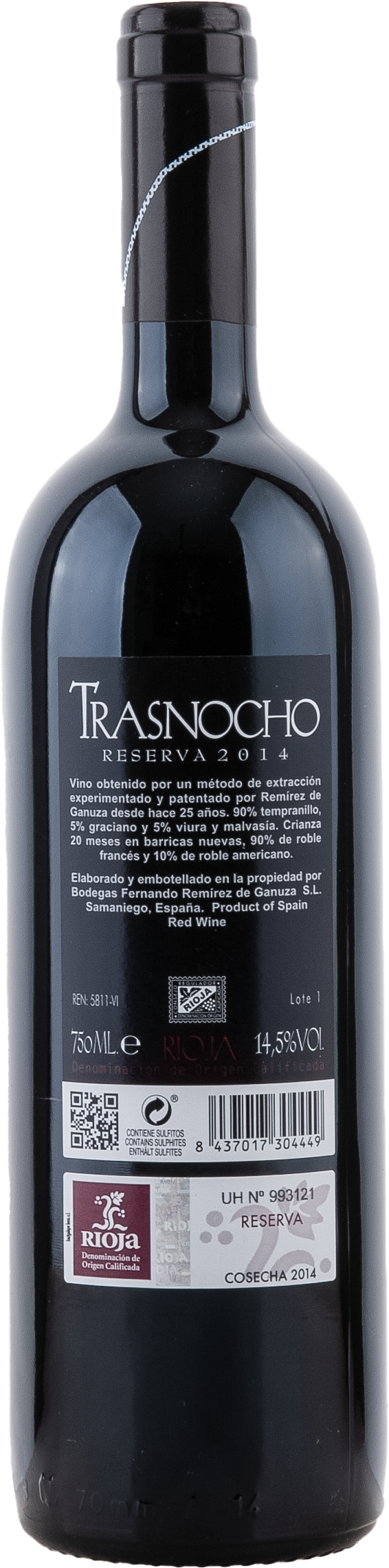 Remirez de Ganuza Transnocho Reserva 2014