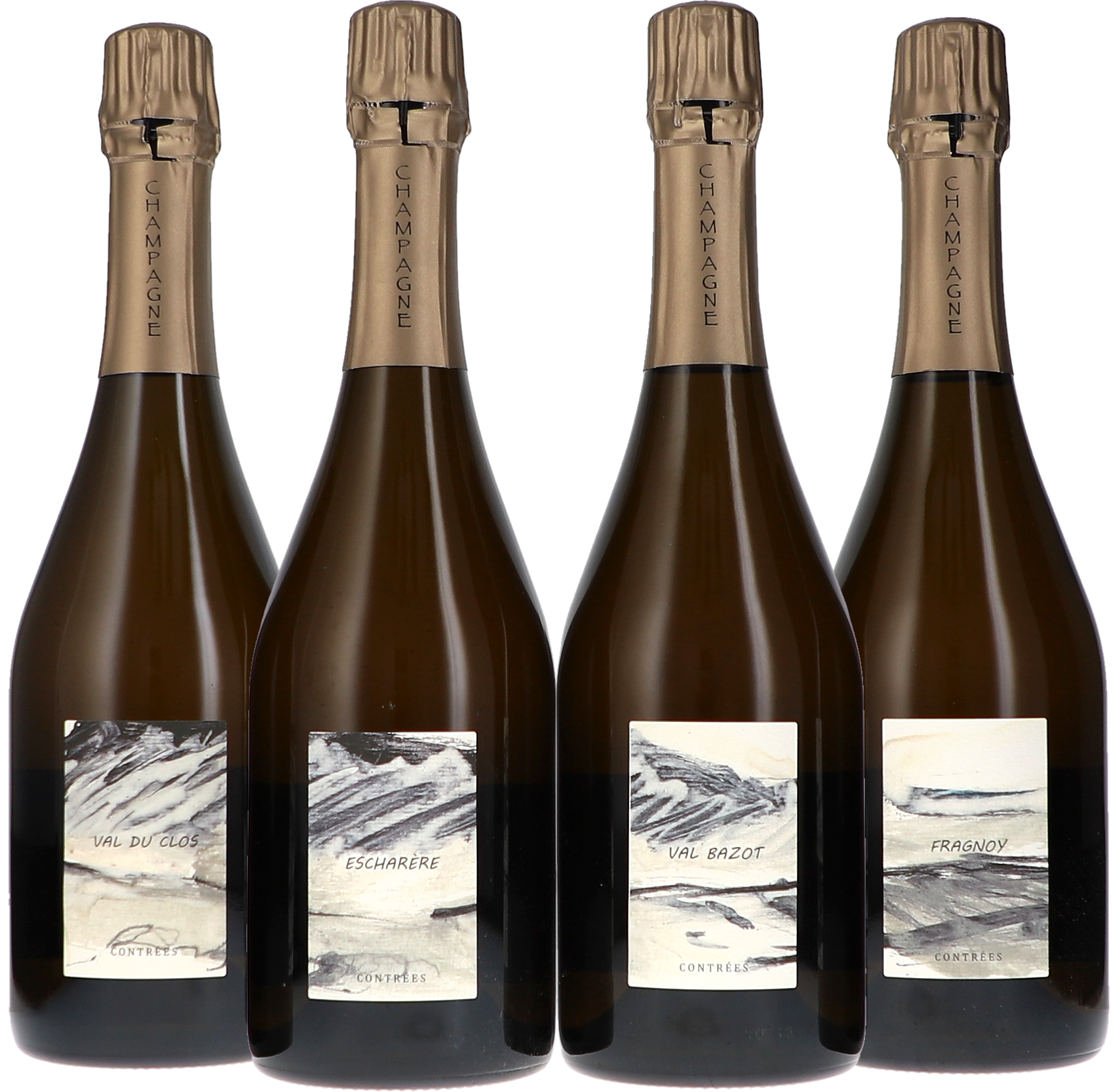 Olivier Horiot Contrées 4x750ml BdN Brut Nature: Fragnoy, Val Bazot, Escharère, Val du Clos 2012