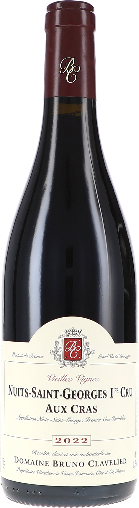 Bruno Clavelier Nuits-Saint-Georges 1er Cru "Aux Cras" Vieilles Vignes AOC 2022