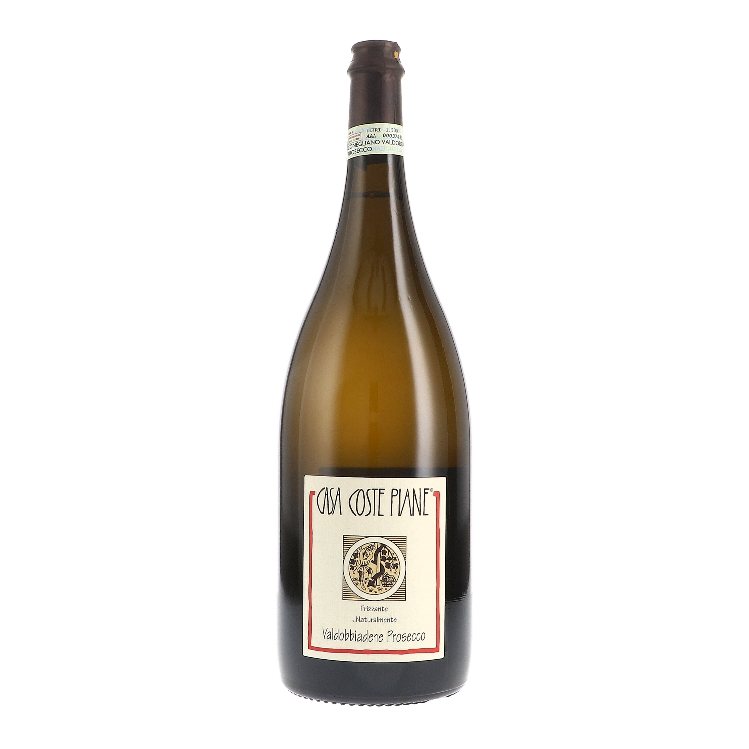 Casa Coste Piane Valdobbiadene Prosecco DOCG, Frizzante Naturalmente 1,5 l